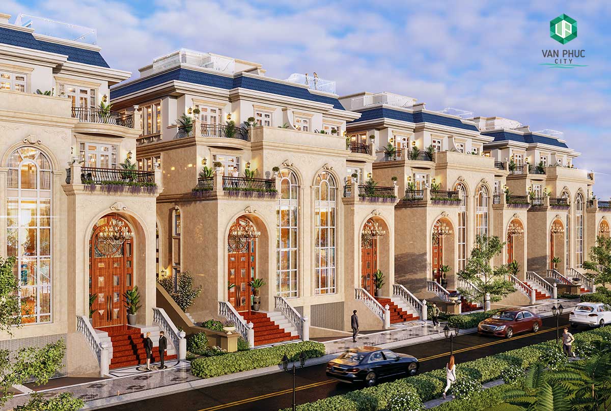 Mẫu biệt thự Van Phuc Mansion song lập tại khu đô thị Vạn Phúc City.