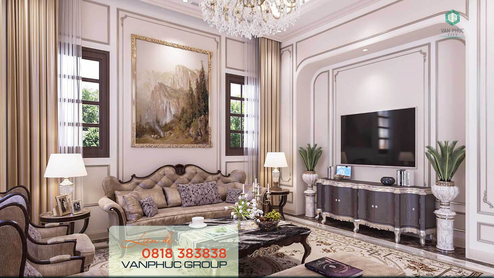 Noi that phong khach biet thu jardin villas van phuc city