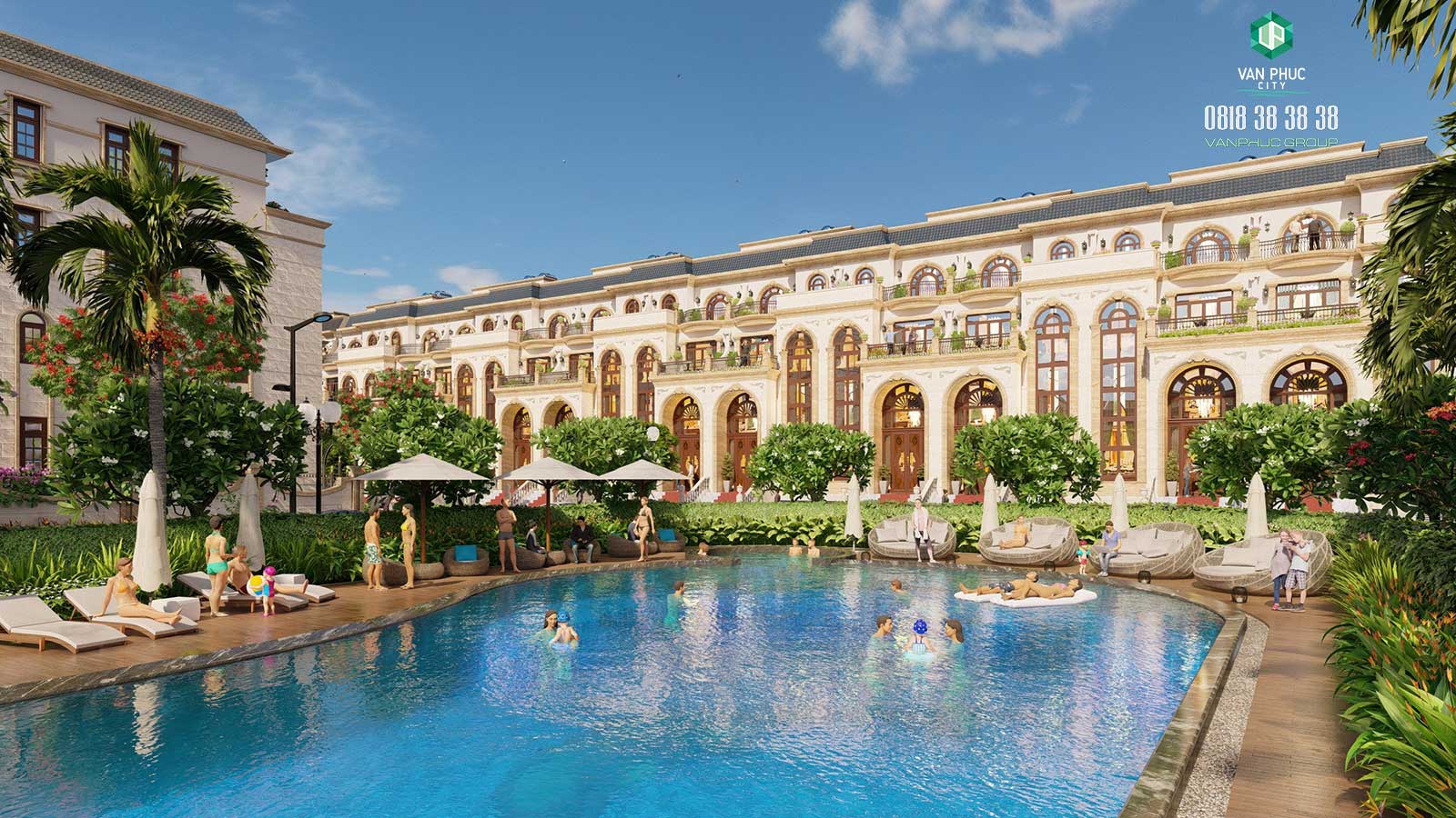 Hồ bơi nội khu sunlake Villas